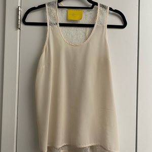 Cream Silk Racer Back Top